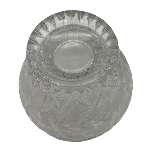 Vintage Crystal Clear Industries Etched Glass Candy Bowl 6" Across Yugoslavia - Picture 5 of 5